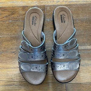 Clarks pewter sandal